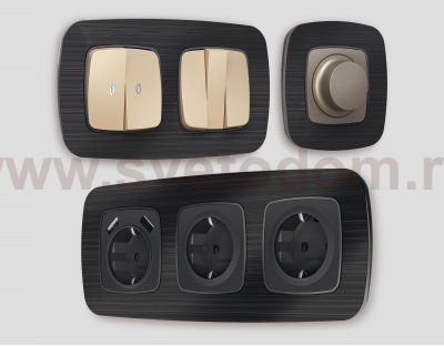 Рамка OMEGA Radian (Черный Металл шлифованный) 2-ая OF580502 Ambrella Volt