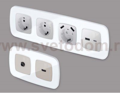 Рамка OMEGA Coint (Белый Стекло органическое) 3-ая OF640103 Ambrella Volt