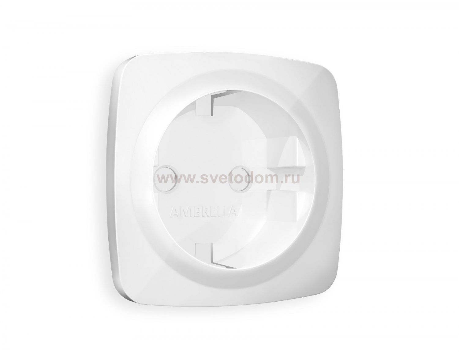 Лицевая панель OMEGA (Белый глянец) для электрической розетки с заземлением QUANT OP1060 Ambrella Volt