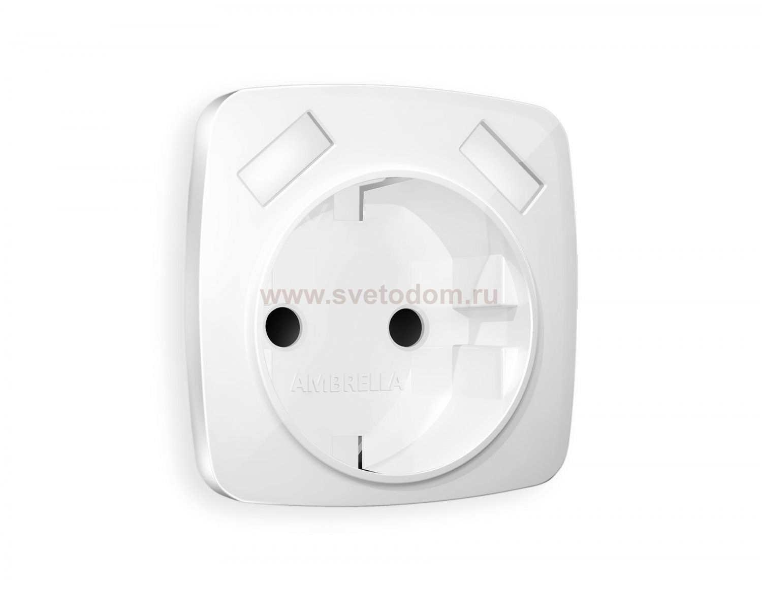 Лицевая панель OMEGA (Белый глянец) для розетки с заземлением со шторками 2USB тип A+A QUANT A1090 Ambrella Volt