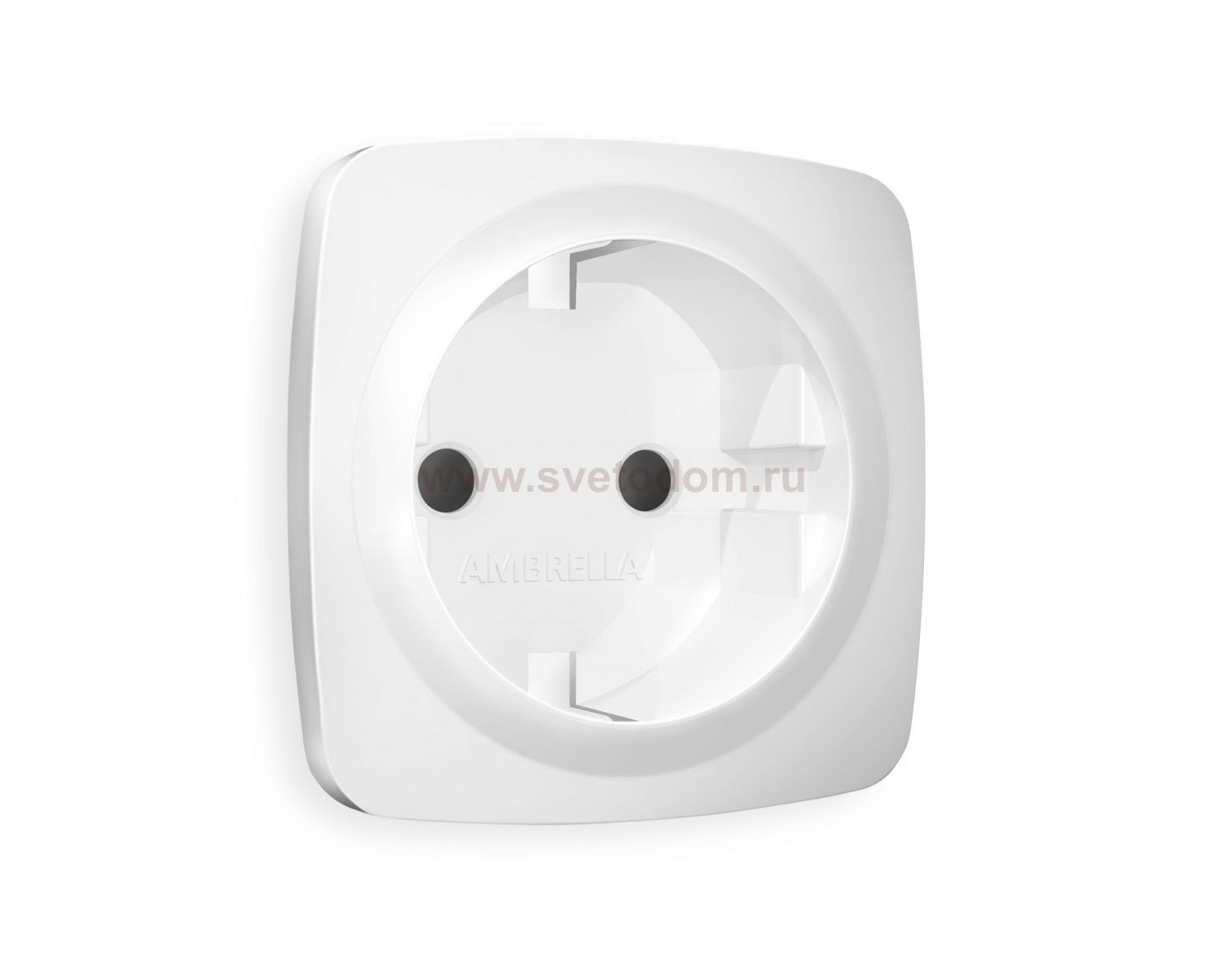 Лицевая панель OMEGA (Белый матовый) для электрической розетки с/з со шторками QUANT OP1270 Ambrella Volt