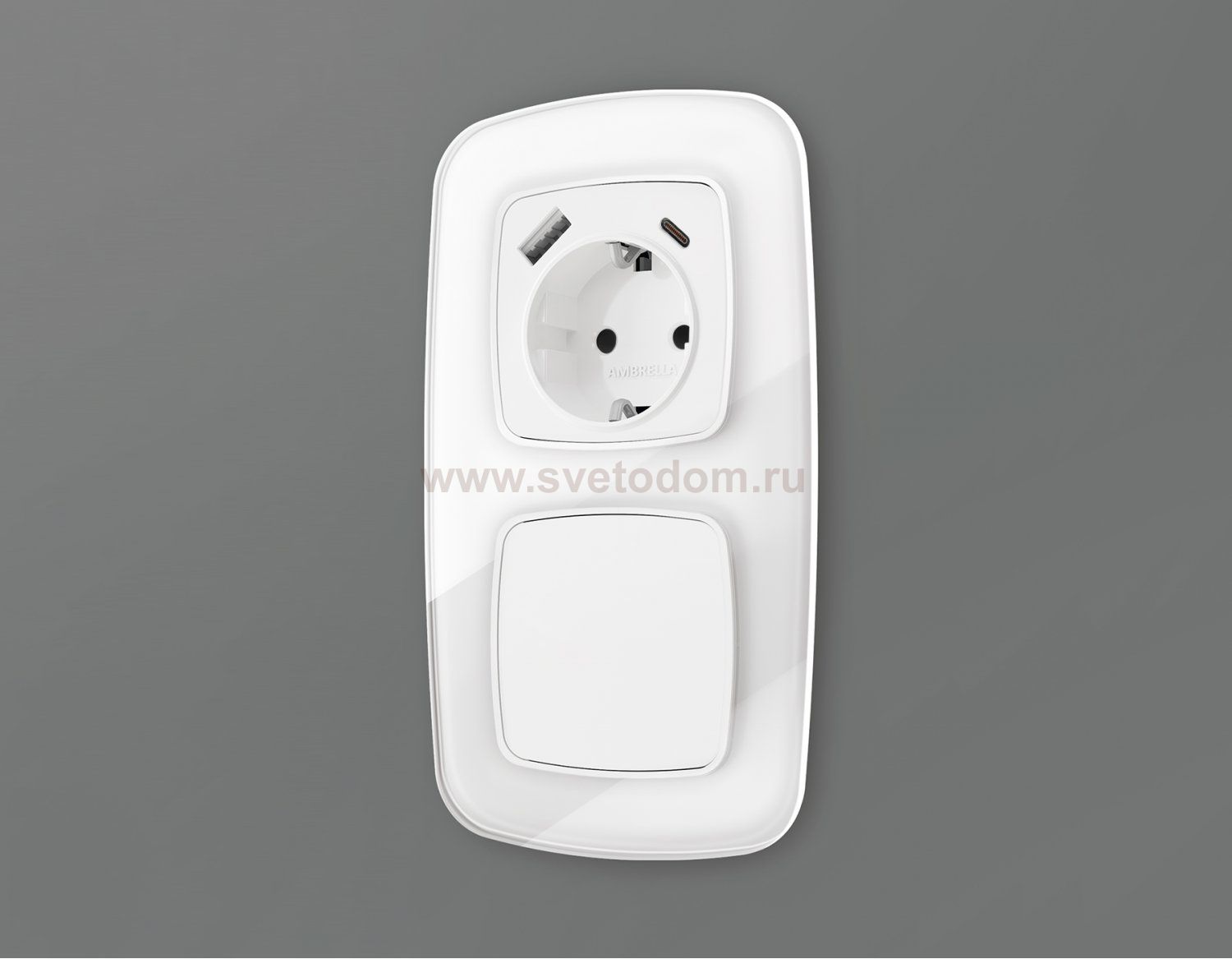 Лицевая панель OMEGA (Белый матовый) заглушка для суппорта QUANT OP1360 Ambrella Volt