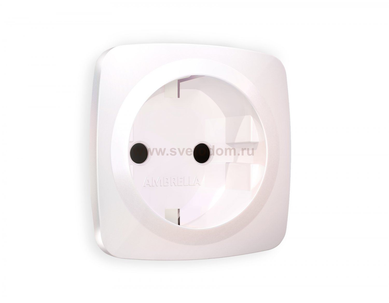 Лицевая панель OMEGA (Жемчуг) для электрической розетки с заземлением со шторками QUANT OP2070 Ambrella Volt