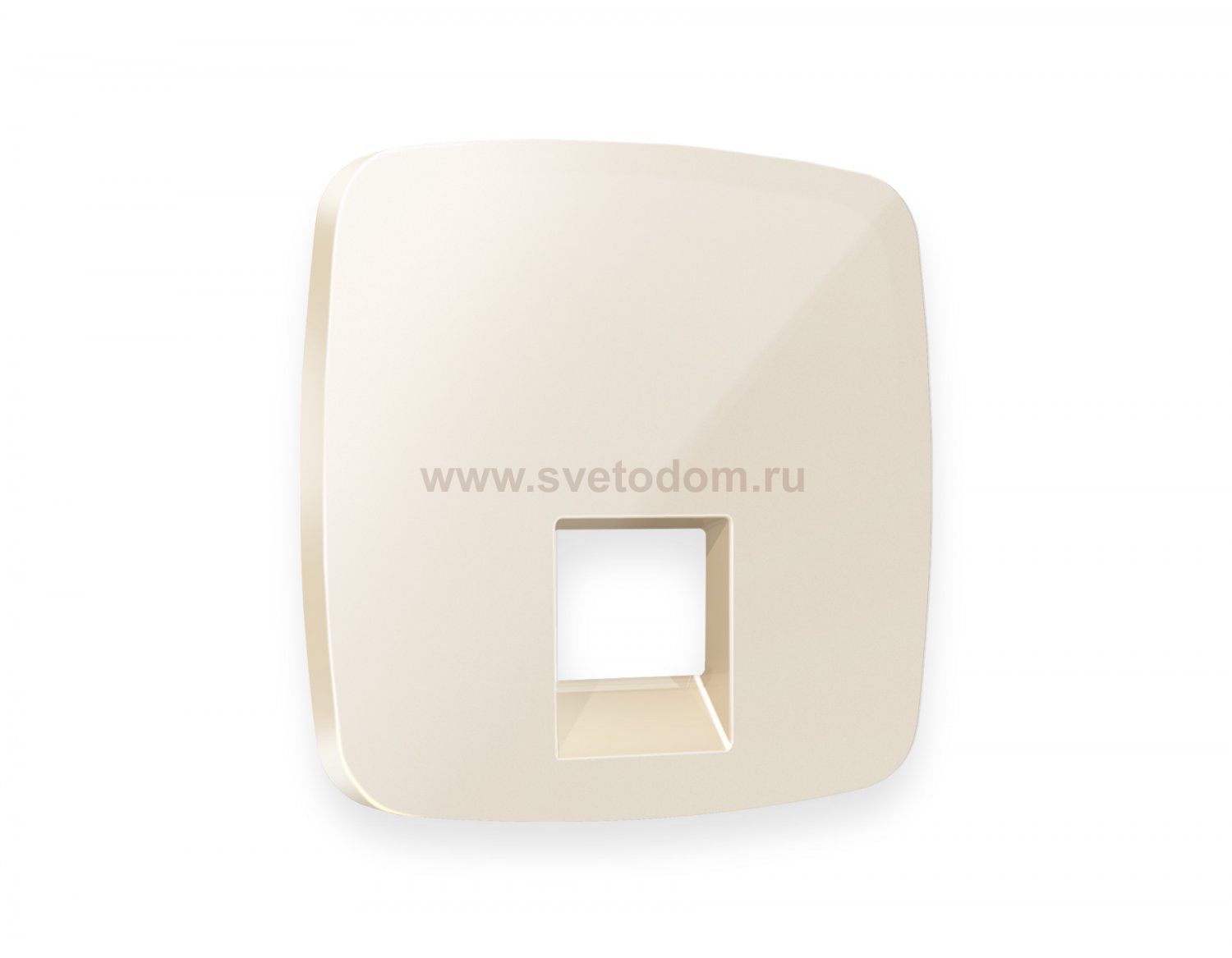 Лицевая панель OMEGA (Бежевый глянец) для компьютерной/телефонной розетки RJ-45/RJ-11 QUANT OP3120 Ambrella Volt
