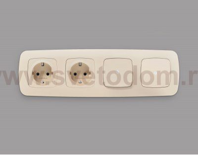 Лицевая панель OMEGA (Бежевый матовый) для 1-кл  выключателей с подсветкой QUANT OP3220 Ambrella Volt