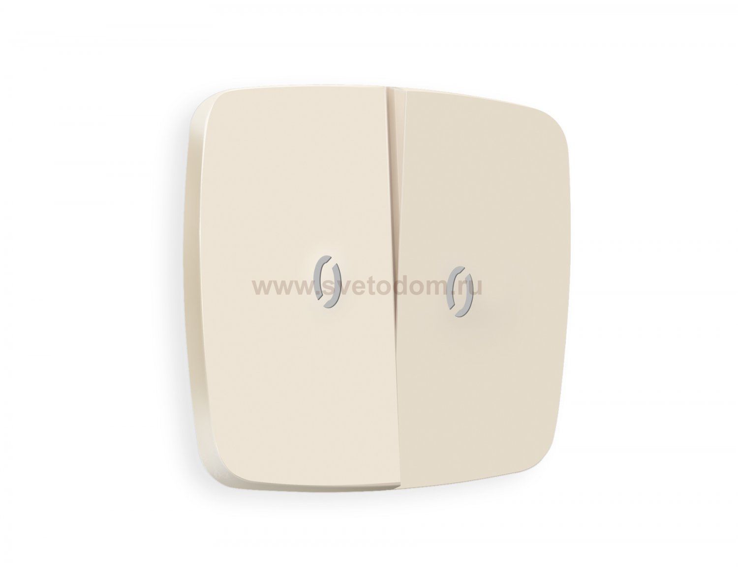 Лицевая панель OMEGA (Бежевый матовый) для 2-кл выключателей с подсветкой QUANT OP3240 Ambrella Volt