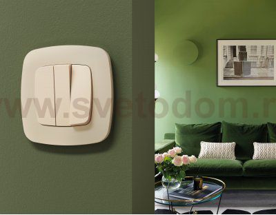 Лицевая панель OMEGA (Бежевый матовый) для 3-кл выключателей QUANT OP3250 Ambrella Volt