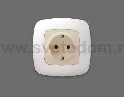 Лицевая панель OMEGA (Бежевый матовый) для электрической розетки с/з со шторками QUANT OP3270 Ambrella Volt