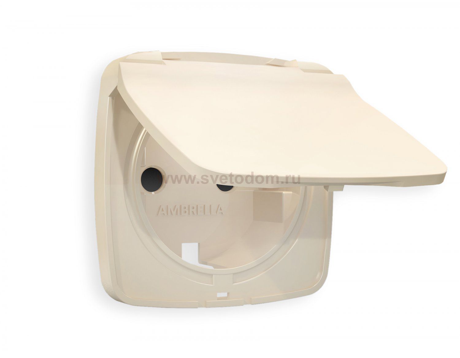 Лицевая панель OMEGA (Бежевый матовый) для электрической розетки с/з со шторками и крышкой IP44 QUANT OP3280 Ambrella Volt