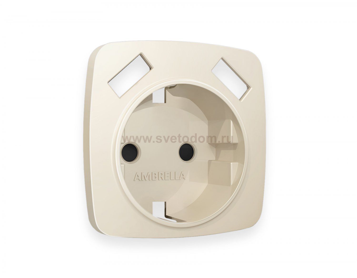 Лицевая панель OMEGA (Бежевый матовый) для электрической розетки с/з со шторками 2USB A+A QUANT OP3290 Ambrella Volt