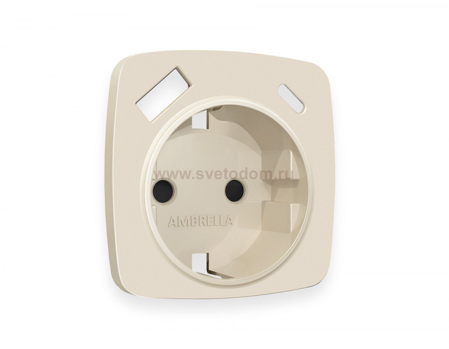 Лицевая панель OMEGA (Бежевый матовый) для электрической розетки с/з со шторками 2USB A+C QUANT OP3300 Ambrella Volt