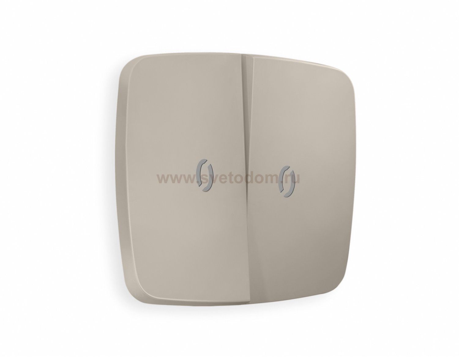 Лицевая панель OMEGA (Серо-бежевый матовый) для 2-кл выключателей с подсветкой QUANT OP3640 Ambrella Volt