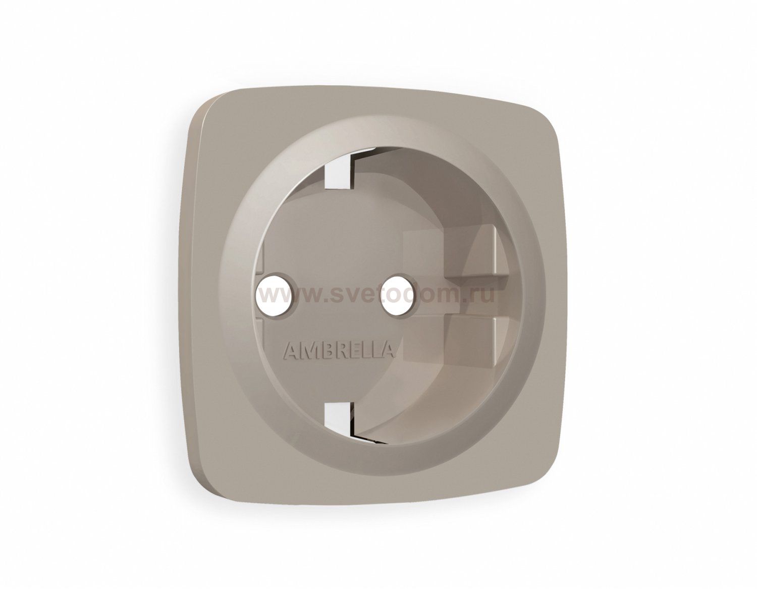 Лицевая панель OMEGA (Серо-бежевый матовый) для электрической розетки с/з QUANT OP3660 Ambrella Volt