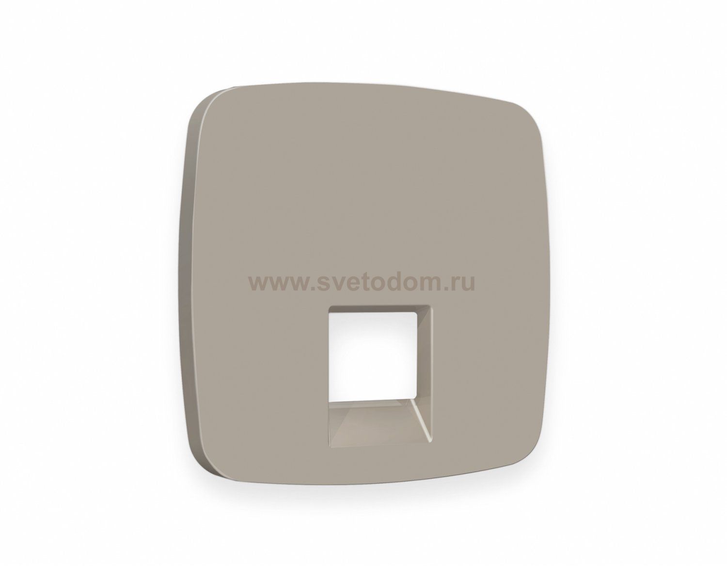 Лицевая панель OMEGA (Серо-бежевый матовый) для компьютерной/телефонной розетки RJ-45/RJ-11 QUANT OP3720 Ambrella Volt