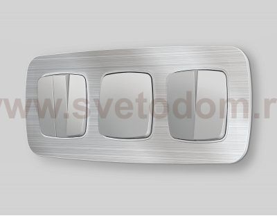 Лицевая панель OMEGA (Серебро глянец) для 1-клавишных выключателей QUANT OP4010 Ambrella Volt