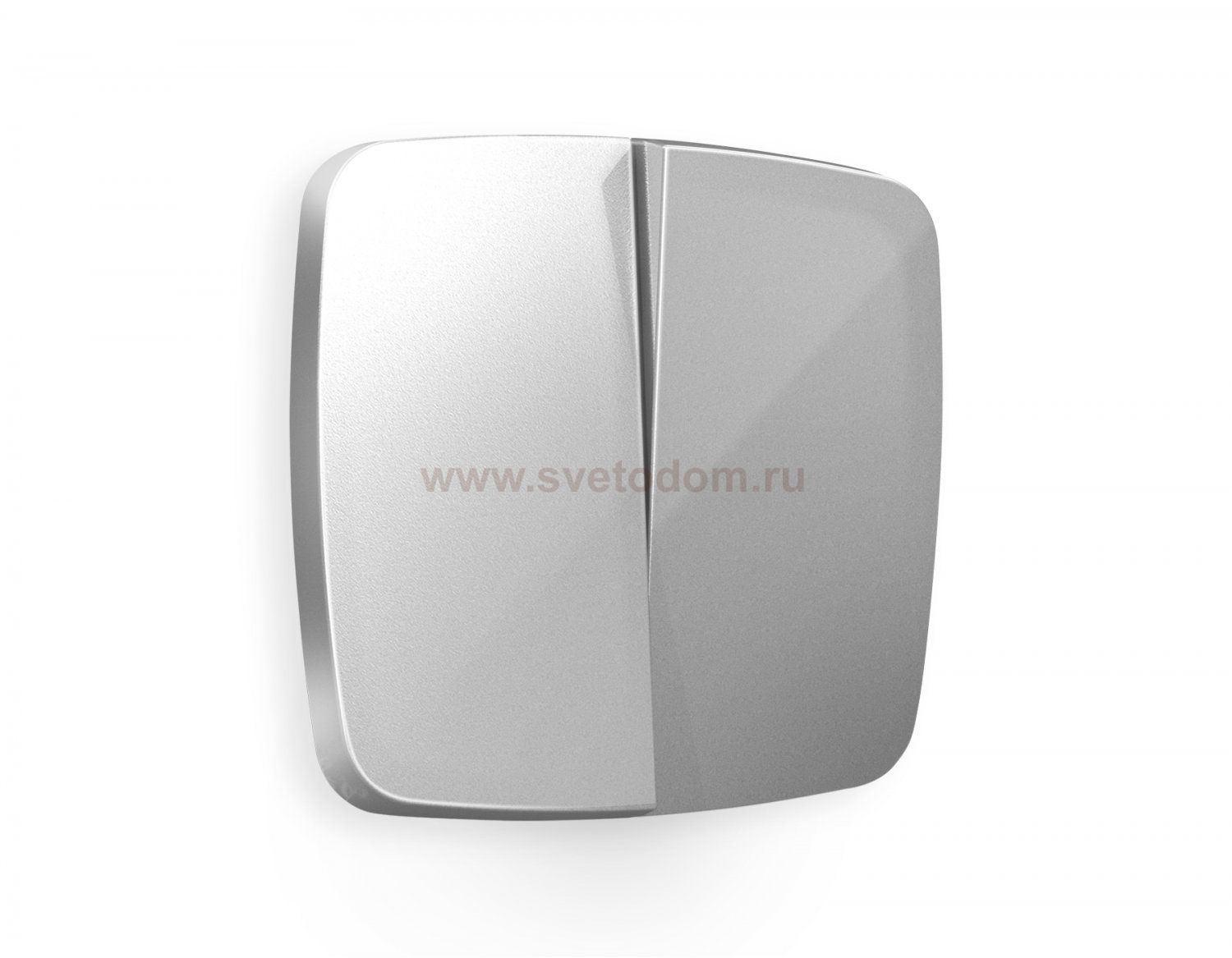 Лицевая панель OMEGA (Серебро глянец) для 2-клавишных выключателей QUANT OP4030 Ambrella Volt