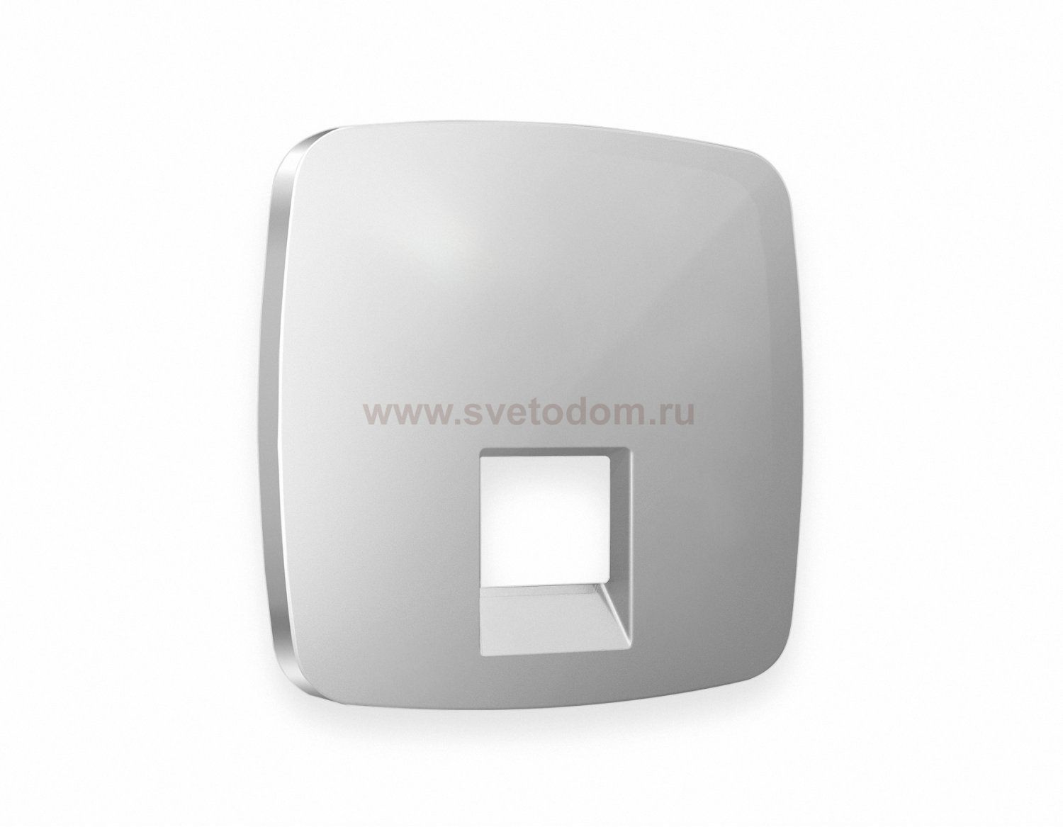 Лицевая панель OMEGA (Серебро глянец) для компьютерной/телефонной розетки RJ-45/RJ-11 QUANT OP4120 Ambrella Volt