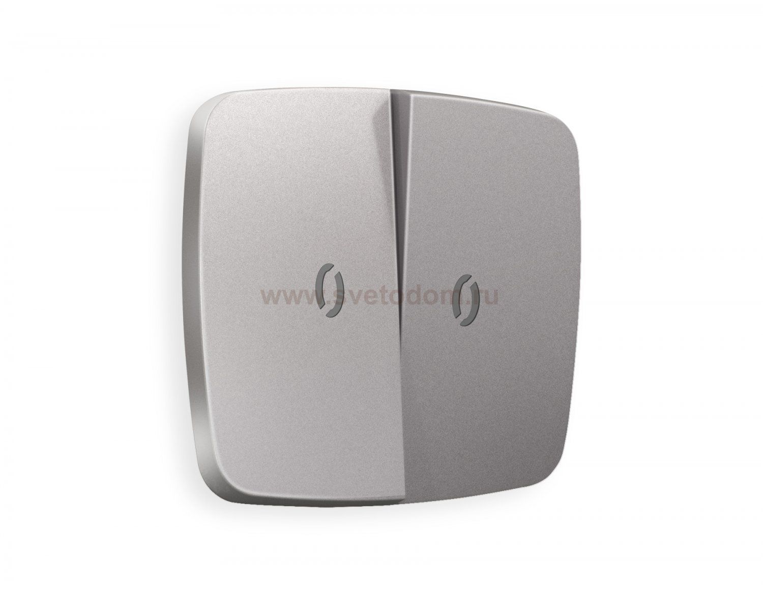 Лицевая панель OMEGA (Сталь матовый) для 2-клавишных выключателей с подсветкой QUANT OP5040 Ambrella Volt