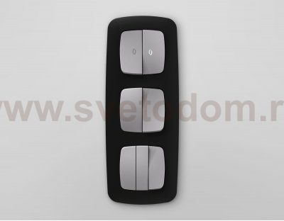 Лицевая панель OMEGA (Сталь матовый) для 3-клавишных выключателей QUANT OP5050 Ambrella Volt