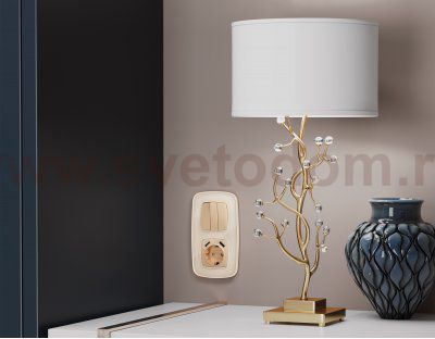 Лицевая панель OMEGA (Шампань) для 3-клавишных выключателей QUANT OP6050 Ambrella Volt