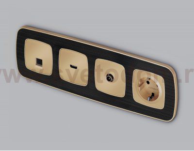 Лицевая панель OMEGA (Шампань) для HDMI розетки QUANT OP6140 Ambrella Volt