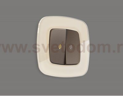 Лицевая панель OMEGA (Темная бронза матовый) для 2-клавишных выключателей с подсветкой QUANT OP6340 Ambrella Volt