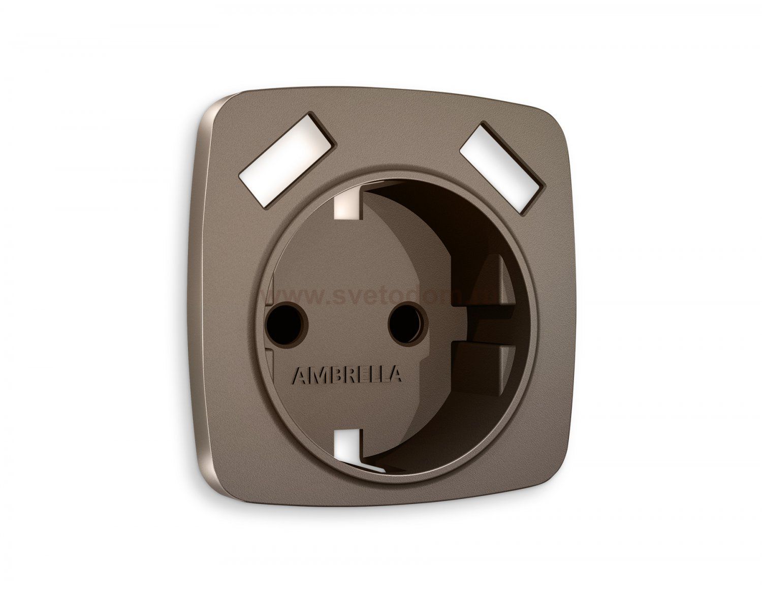 Лицевая панель OMEGA (Темная бронза матовый) для электрической розетки с заземлением со шторками 2USB A+A QUANT OP6390 Ambrella Volt
