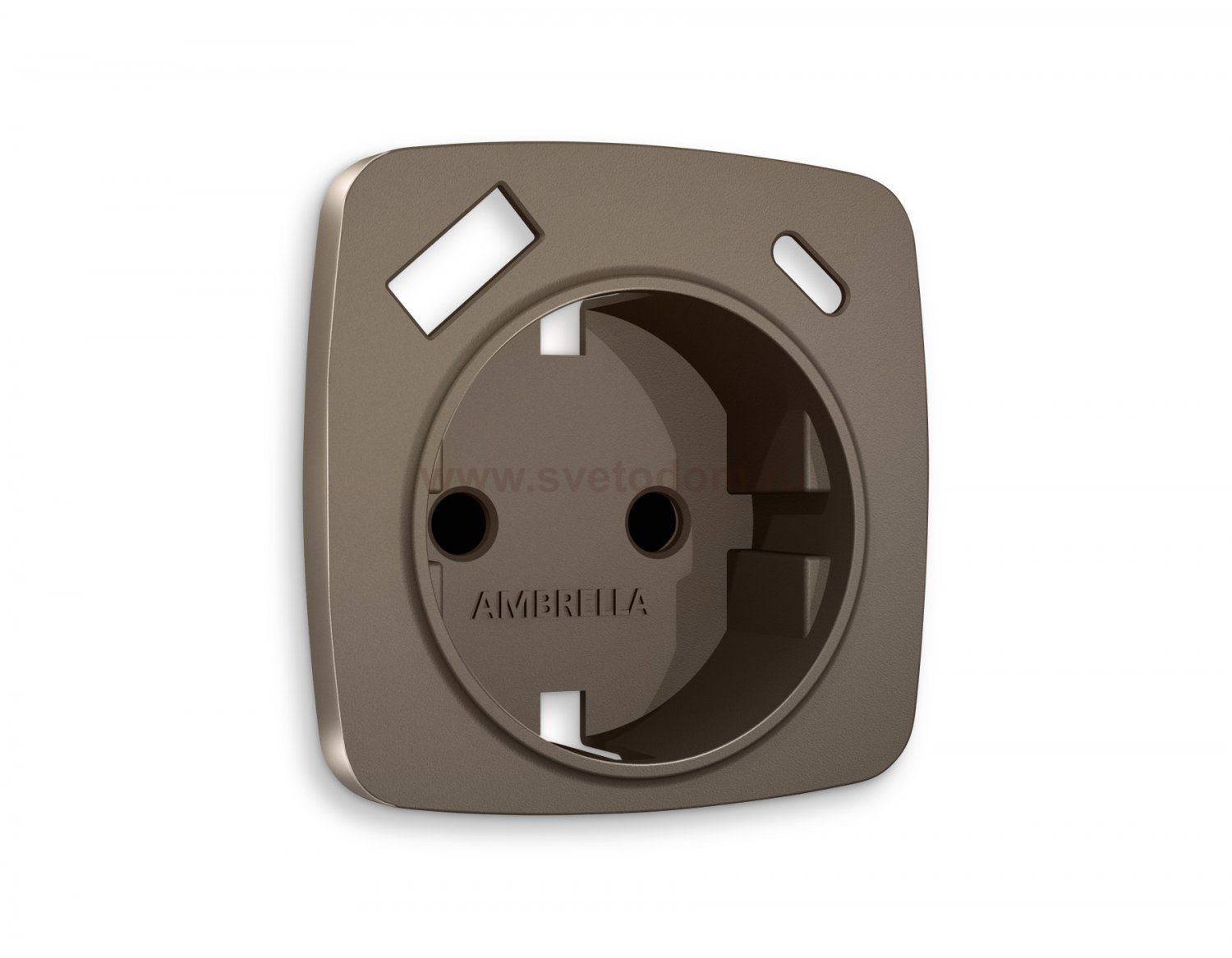 Лицевая панель OMEGA (Темная бронза матовый) для электрической розетки с заземлением со шторками 2USB A+C QUANT OP6400 Ambrella Volt