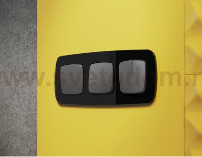 Лицевая панель OMEGA (Антрацит серый) для 2-клавишных выключателей QUANT OP6530 Ambrella Volt