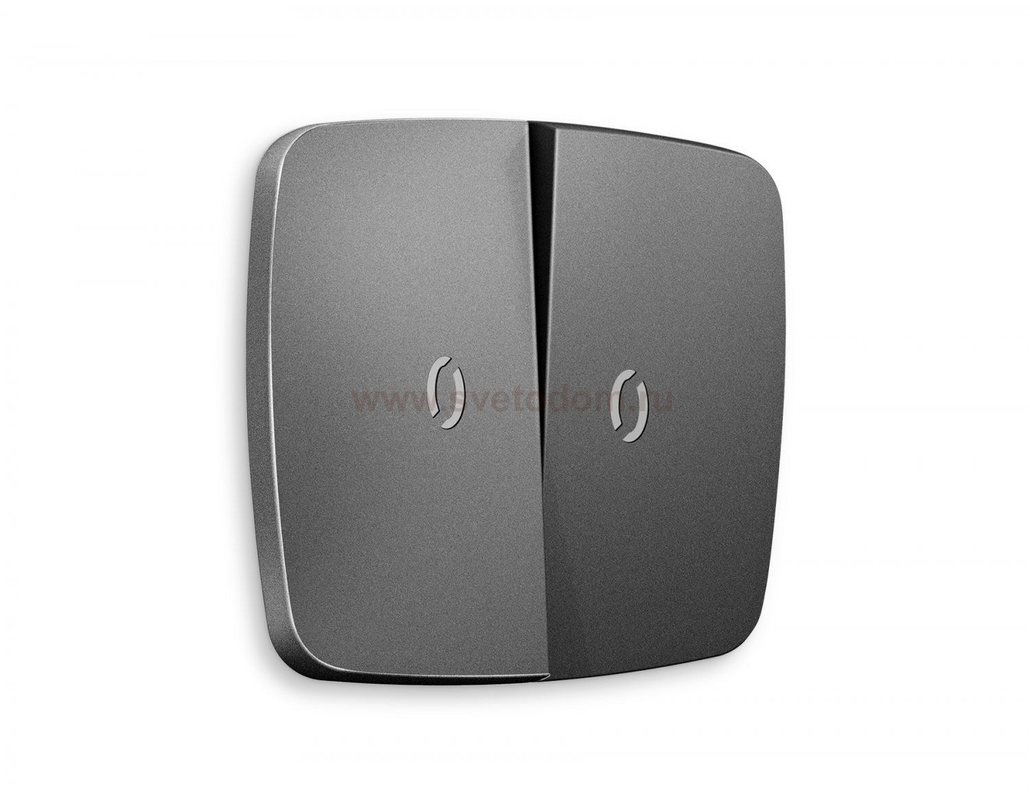 Лицевая панель OMEGA (Антрацит серый) для 2-клавишных выключателей с подсветкой QUANT OP6540 Ambrella Volt