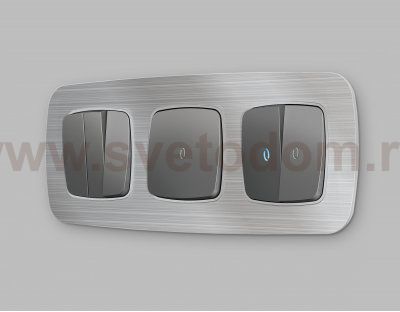 Лицевая панель OMEGA (Антрацит серый) для 3-клавишных выключателей QUANT OP6550 Ambrella Volt