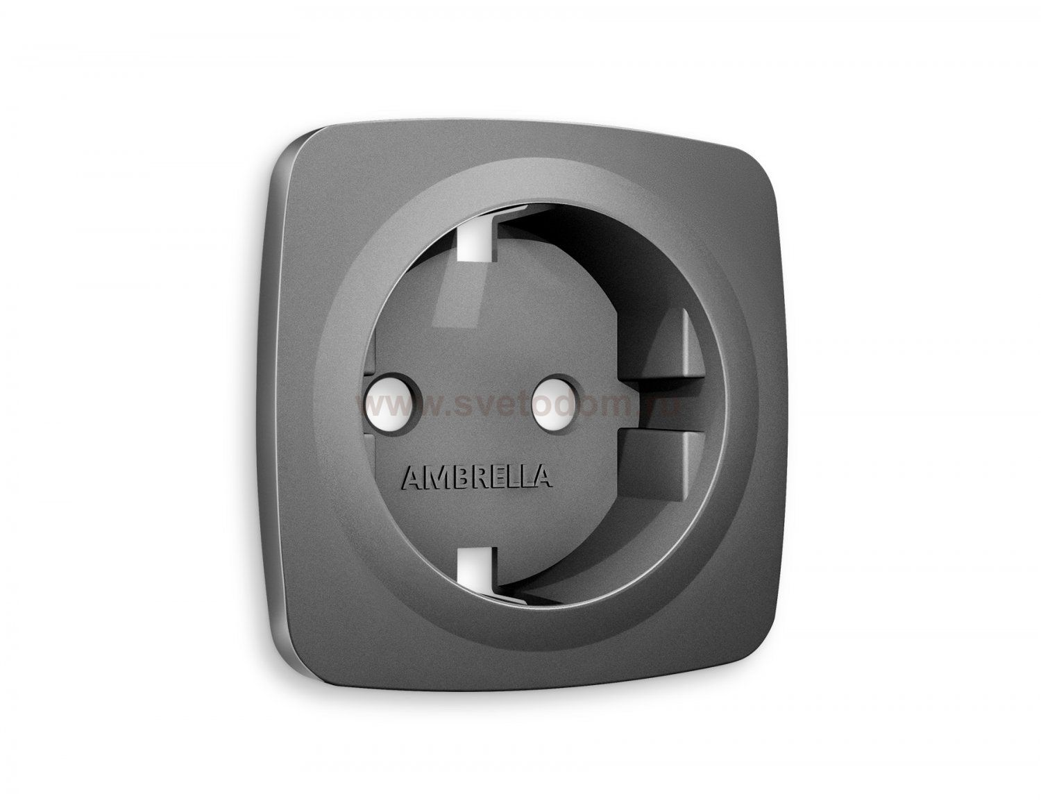 Лицевая панель OMEGA (Антрацит серый) для электрической розетки с заземлением QUANT OP6560 Ambrella Volt
