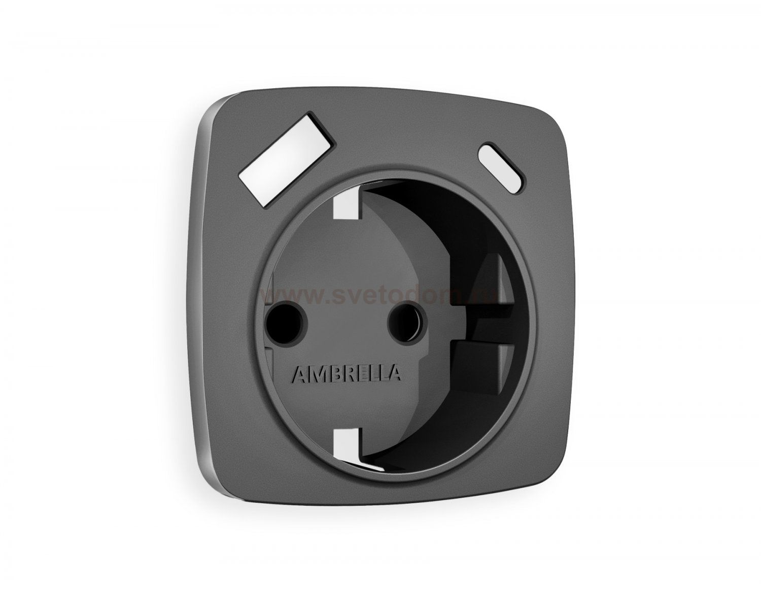 Лицевая панель OMEGA (Антрацит серый) для электрической розетки с заземлением со шторками 2USB A+C QUANT OP6600 Ambrella Volt