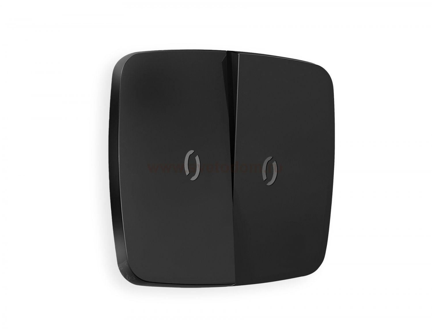 Лицевая панель OMEGA (Черный матовый) для 2-клавишных выключателей с подсветкой QUANT OP8040 Ambrella Volt