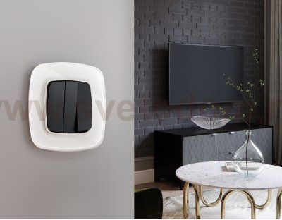 Лицевая панель OMEGA (Черный матовый) для 3-клавишных выключателей QUANT OP8050 Ambrella Volt