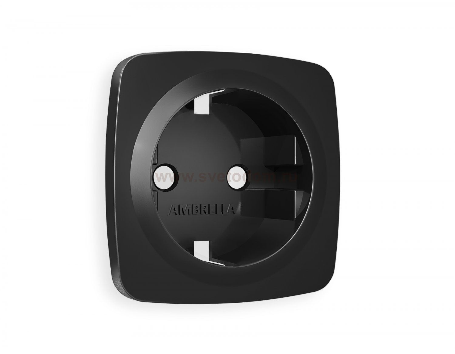 Лицевая панель OMEGA (Черный матовый) для электрической розетки с заземлением QUANT OP8060 Ambrella Volt