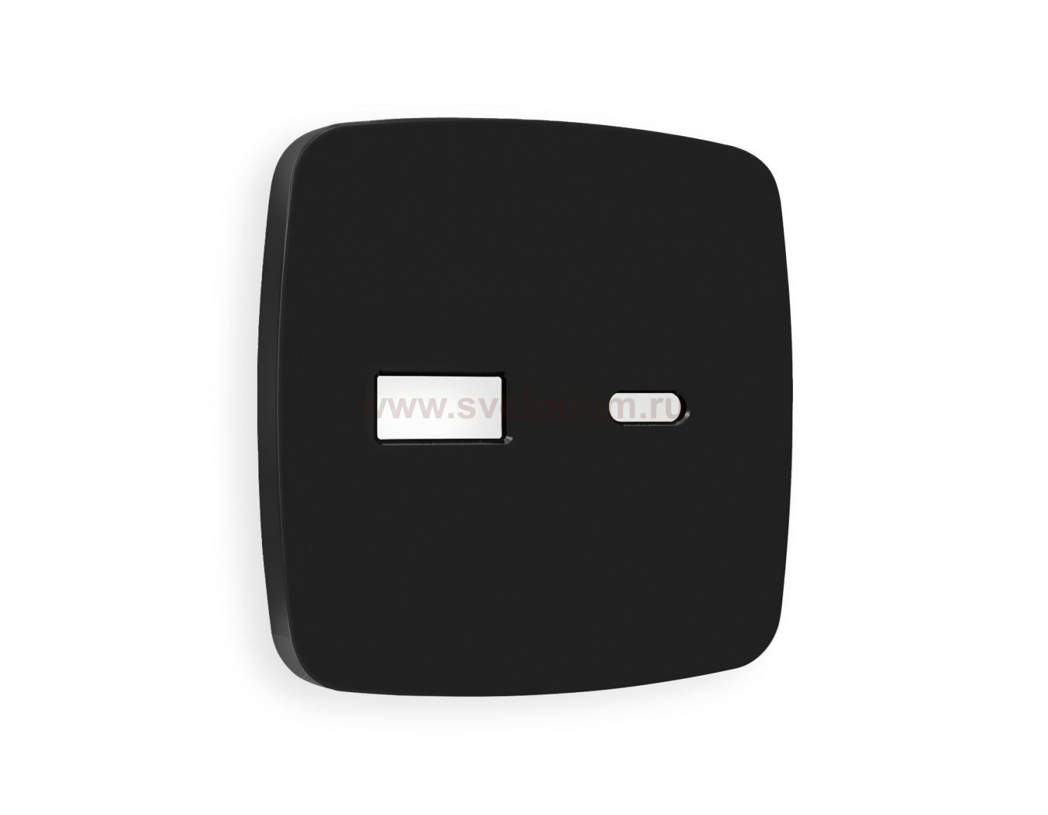 Лицевая панель OMEGA (Черный матовый) для розетки 2USB тип A+C QUANT OP8110 Ambrella Volt