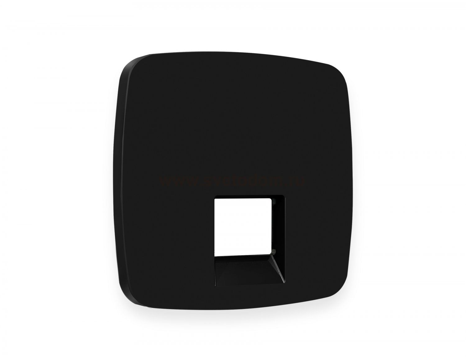 Лицевая панель OMEGA (Черный матовый) для компьютерной/телефонной розетки RJ-45/RJ-11 QUANT OP8120 Ambrella Volt