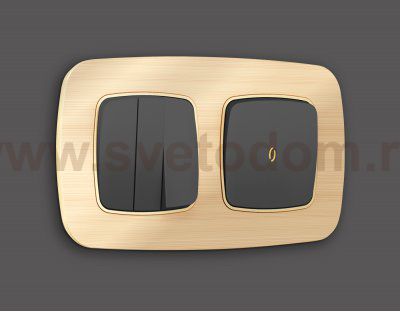 Лицевая панель OMEGA (Графит Мягкое касание) для 1-клавишных выключателей с подсветкой QUANT OP9020 Ambrella Volt