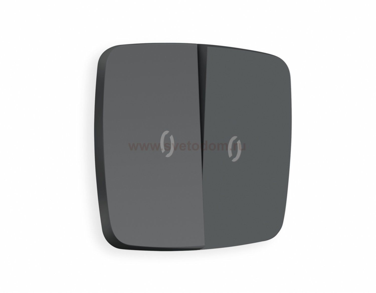 Лицевая панель OMEGA (Графит Мягкое касание) для 2-клавишных выключателей с подсветкой QUANT OP9040 Ambrella Volt