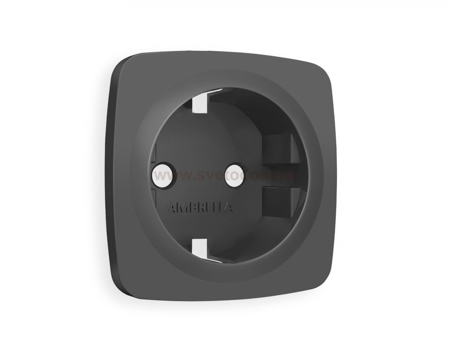 Лицевая панель OMEGA (Графит Мягкое касание) для электрической розетки с заземлением QUANT OP9060 Ambrella Volt
