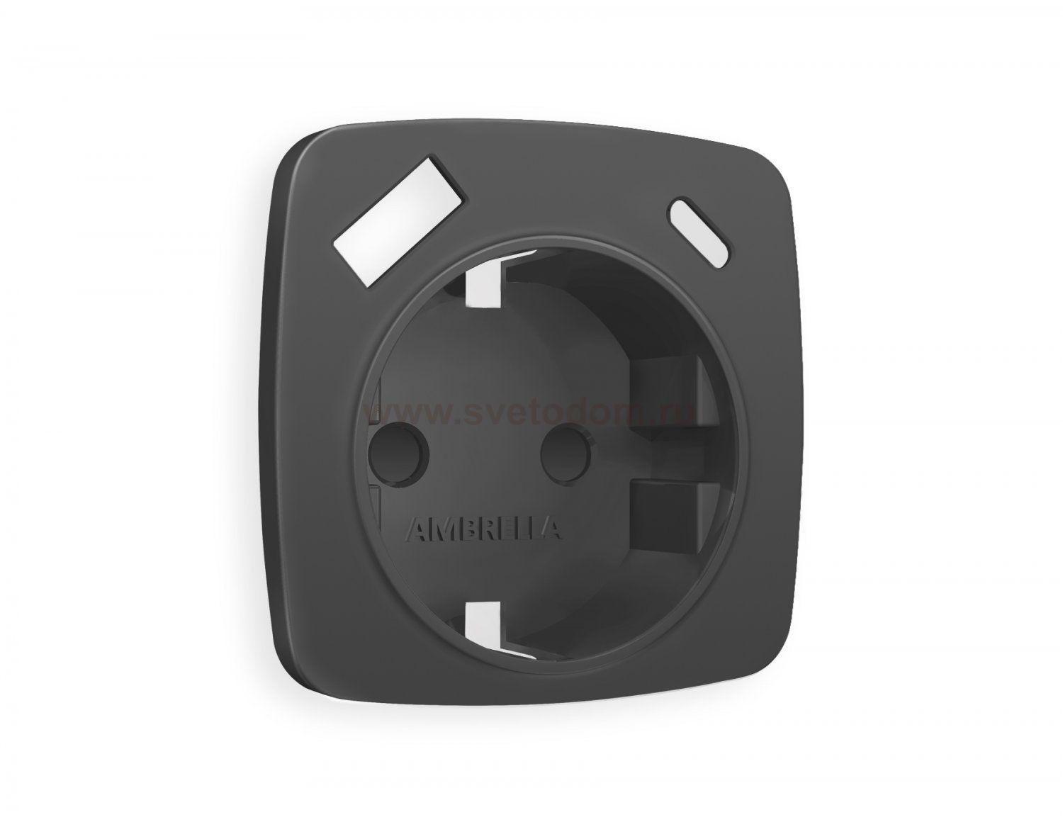 Лицевая панель OMEGA (Графит Мягкое касание) для электрической розетки с заземлением со шторками 2USB A+C OP9100 Ambrella Volt