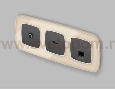 Лицевая панель OMEGA (Графит Мягкое касание) для HDMI розетки QUANT OP9140 Ambrella Volt