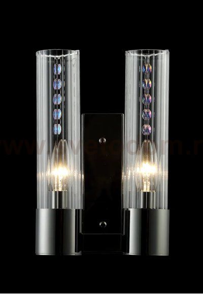Светильник бра Crystal Lux OTONO AP2 BLACK CHROMIUM/TRANSPARENTE (2632/402)