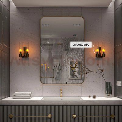 Светильник бра Crystal Lux OTONO AP2 BLACK CHROMIUM/TRANSPARENTE (2632/402)