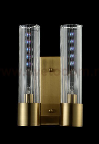 Светильник бра Crystal Lux OTONO AP2 BRASS/TRANSPARENTE (2633/402)