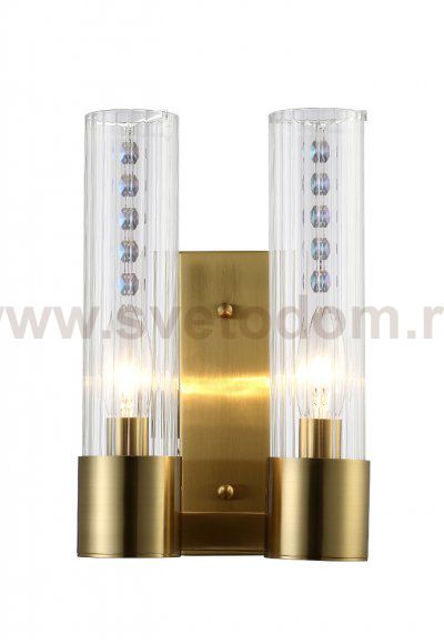 Светильник бра Crystal Lux OTONO AP2 BRASS/TRANSPARENTE (2633/402)