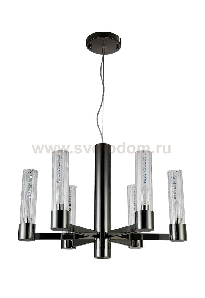 Люстра Crystal Lux OTONO SP6+1 BLACK CHROMIUM/TRANSPARENTE (2632/307)