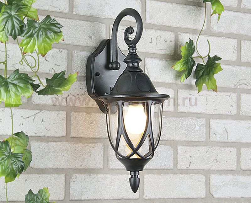 Уличный настенный светильник Orion черный Elektrostandard