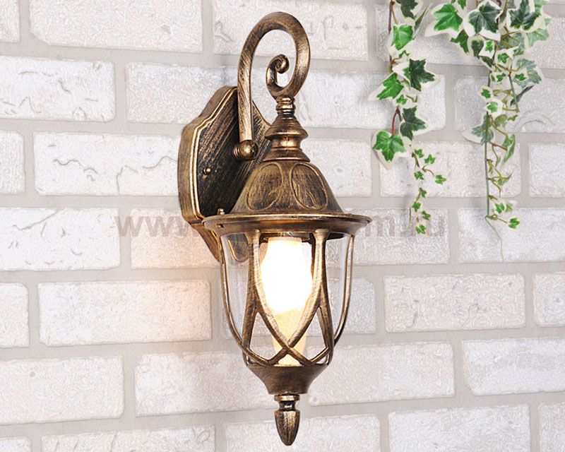 Уличный настенный светильник Orion черное золото Elektrostandard